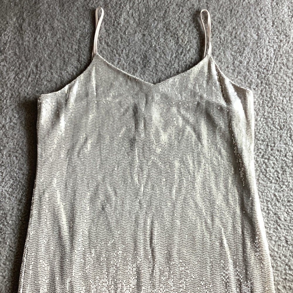 Anne Klein Beige Maxi Sequins Dress